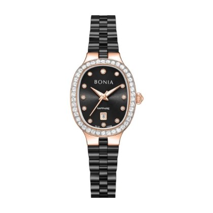 Bonia Elegance BNB10936-2037S Black Dial Ceramic Women Watch